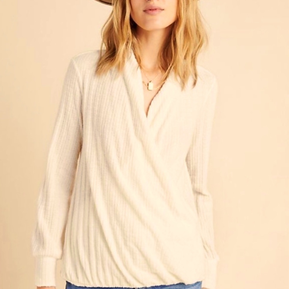 Anthropologie Maeve Rafaela Hacci Surplice Boho Top Sz XS